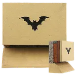 Buff coloured bat box front and side view