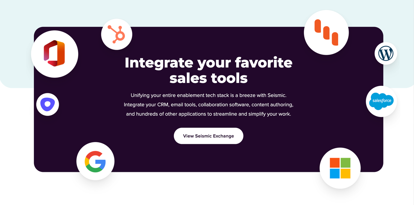 Integrations page