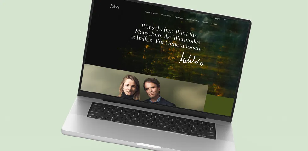 Startpage of the new Metzler homepage