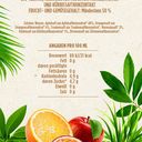 Bio-Nektar mit mindestens 50 % Frucht- und Gemüsegehalt, hergestellt aus Fruchtsaftkonzentraten und Kürbissaftkonzentrat. Enthält Wasser, 40 % Apfelsaft aus Konzentrat, 6 % Orangensaft aus Konzentrat, Traubensaft aus Konzentrat, 2 % Maracujasaft, 1 % Kürbissaft aus Konzentrat sowie Zitronensaft aus Konzentrat. Alle Zutaten stammen aus kontrolliert biologischem Anbau. Der enthaltene Zucker stammt ausschließlich aus den Früchten.  Nährwerte pro 100 ml:  Energie: 88 kJ / 21 kcal Fett: 0 g (davon gesättigte Fettsäuren: 0 g) Kohlenhydrate: 4,9 g (davon Zucker: 4,7 g) Eiweiß: 0 g Salz: 0 g