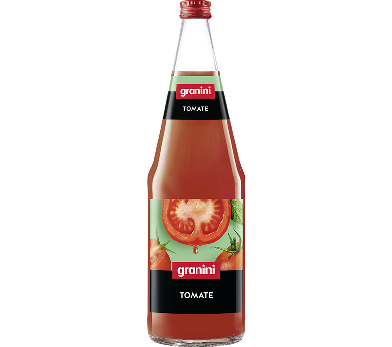 granini Tomatensaft 1 L in Glasflasche, roter Deckel