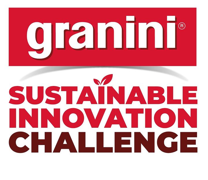 Red and white logo with the text "granini Sustainable Innovation Challenge" and a small leaf graphic above the word "innovation."