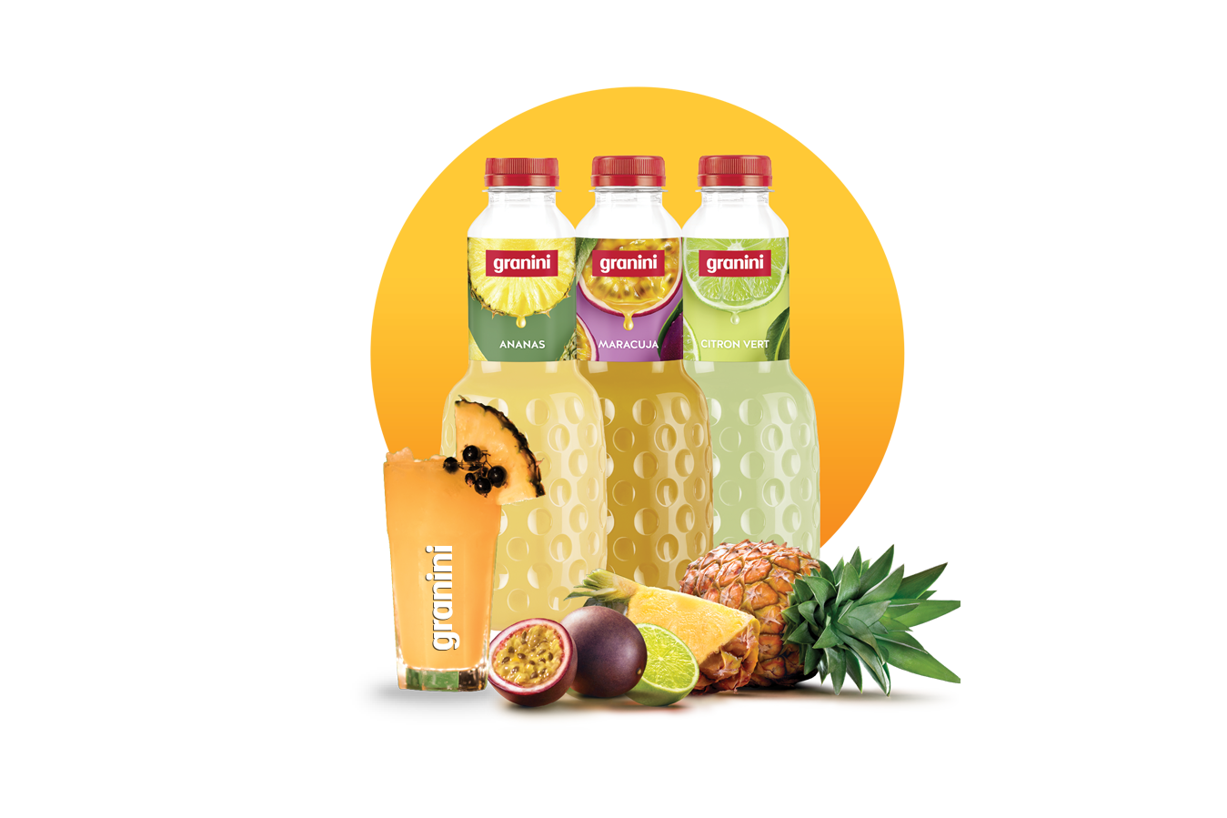 Visuels cocktails rond passionata avec alcool maracuja