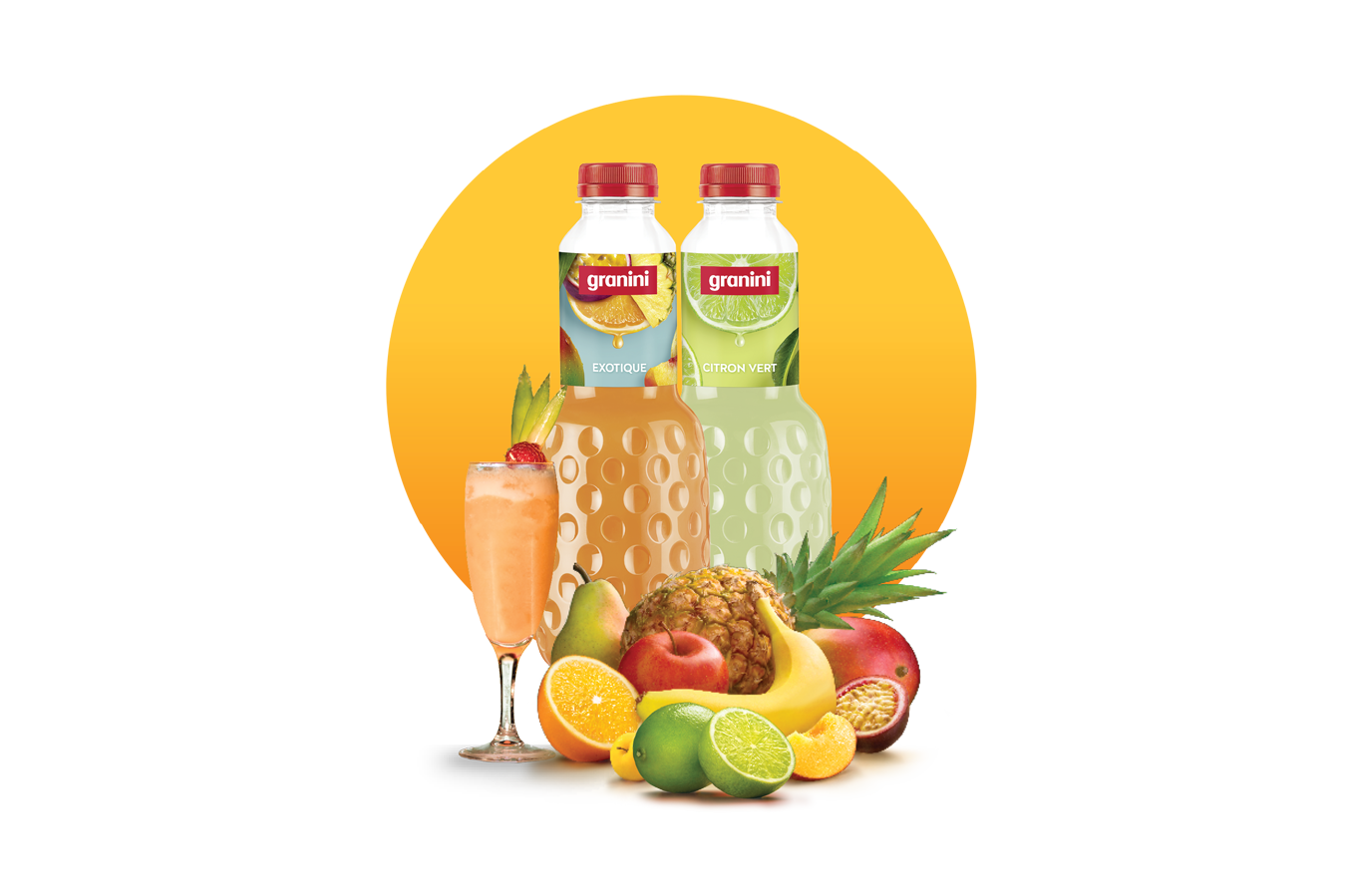 Visuels cocktails rond royal fruit exotique citron vert