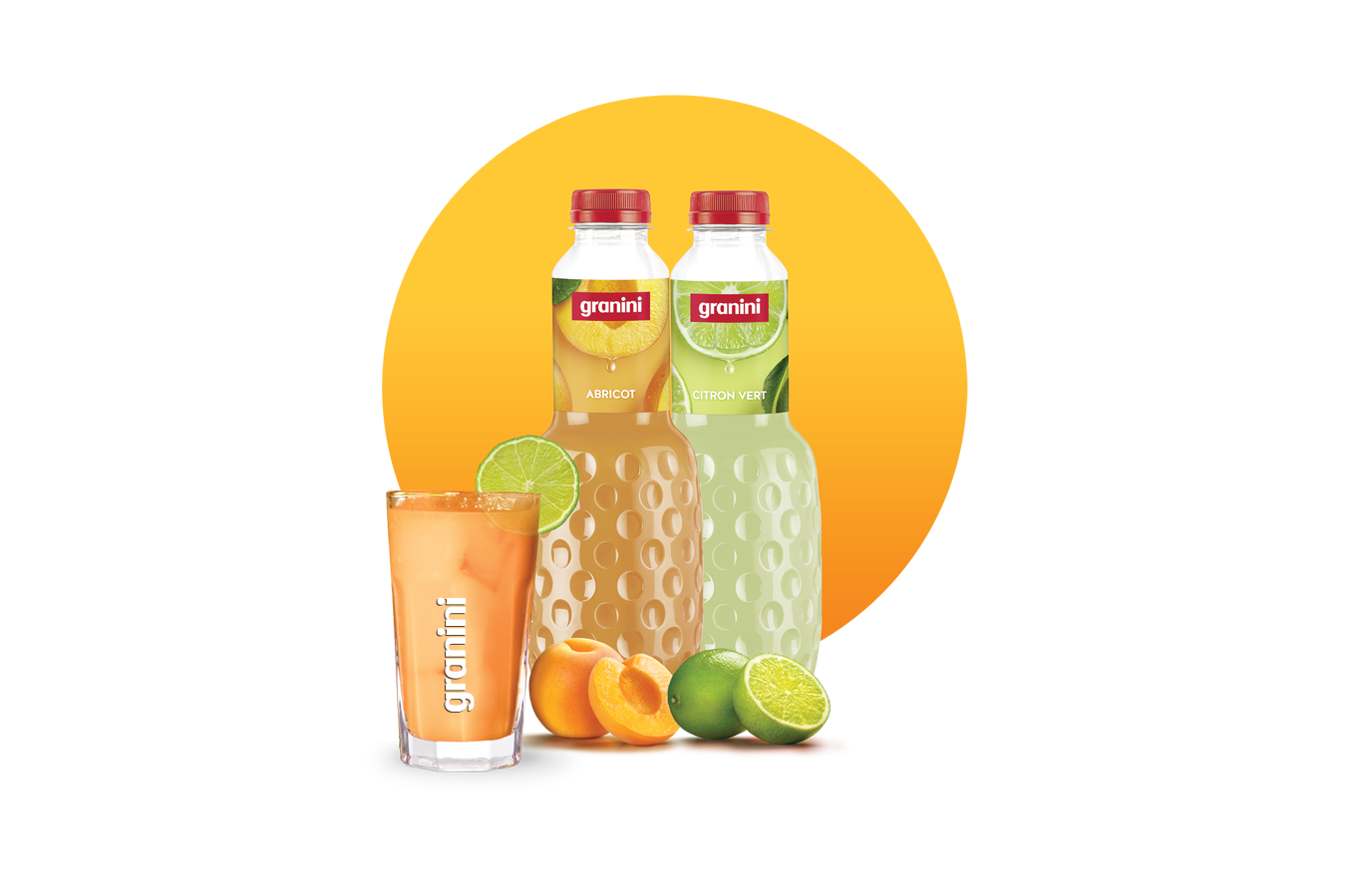 Visuels cocktails rond milk shake abricot citron vert