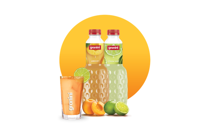 Visuels cocktails rond milk shake abricot citron vert