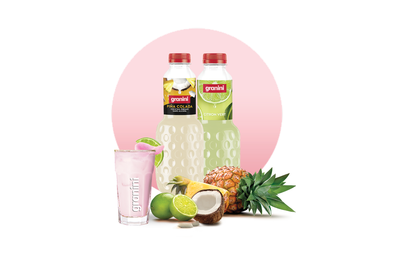 Visuels cocktails rond pina et citron vert