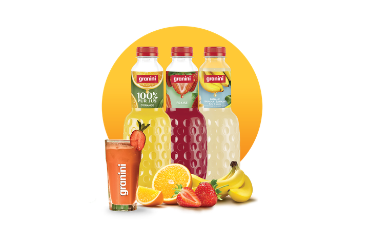 Visuels cocktails rond smoothie fraise banane orange