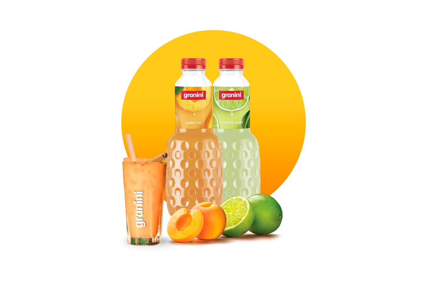 Visuels cocktails rond abricot citron vert