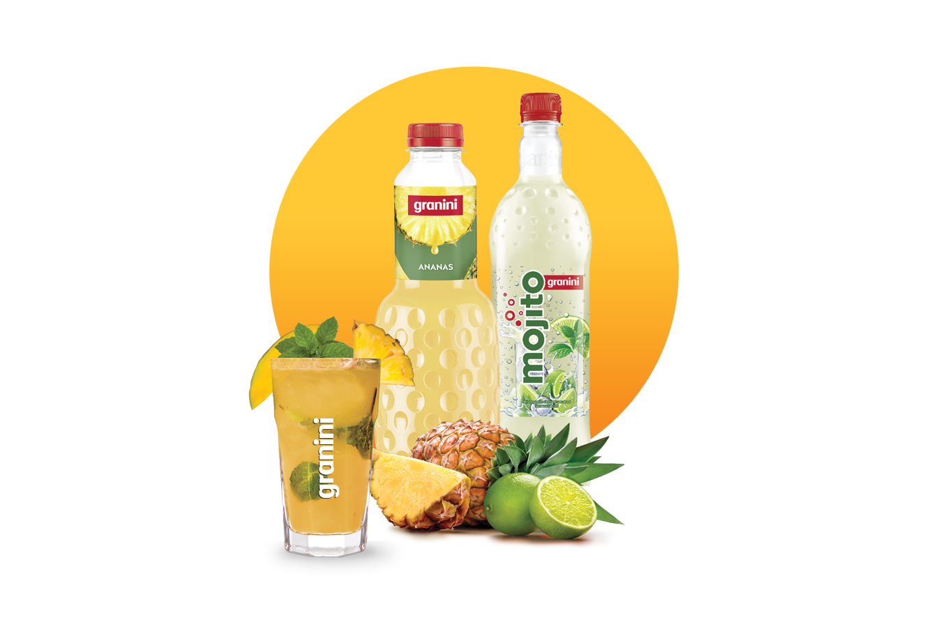 Visuels cocktails rond ananas mojito