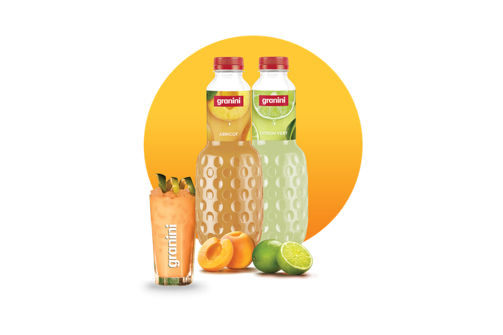 Visuels cocktails rond milkshake abricot citron vert