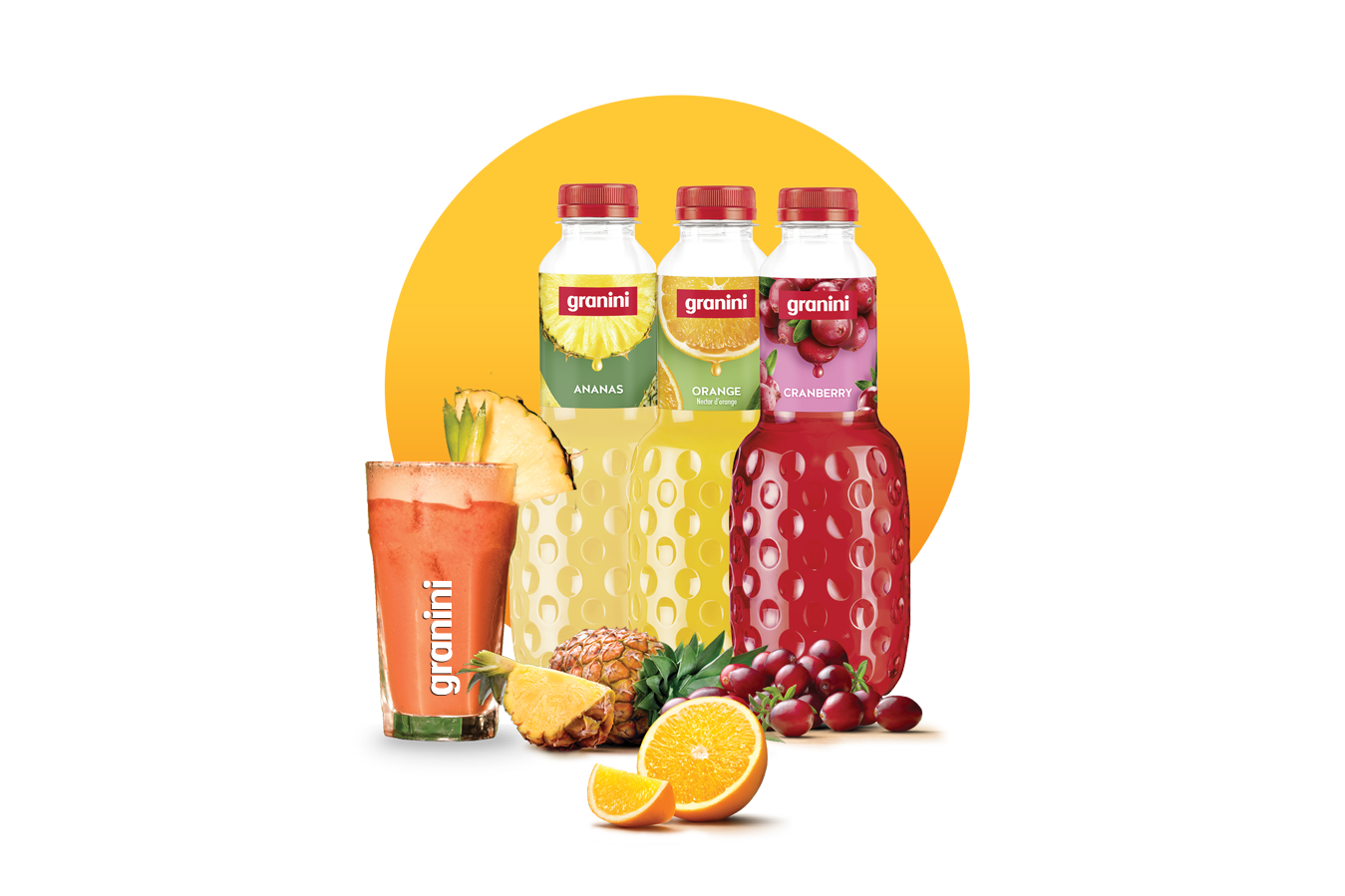 Visuels cocktails rond ananas orange cranberry