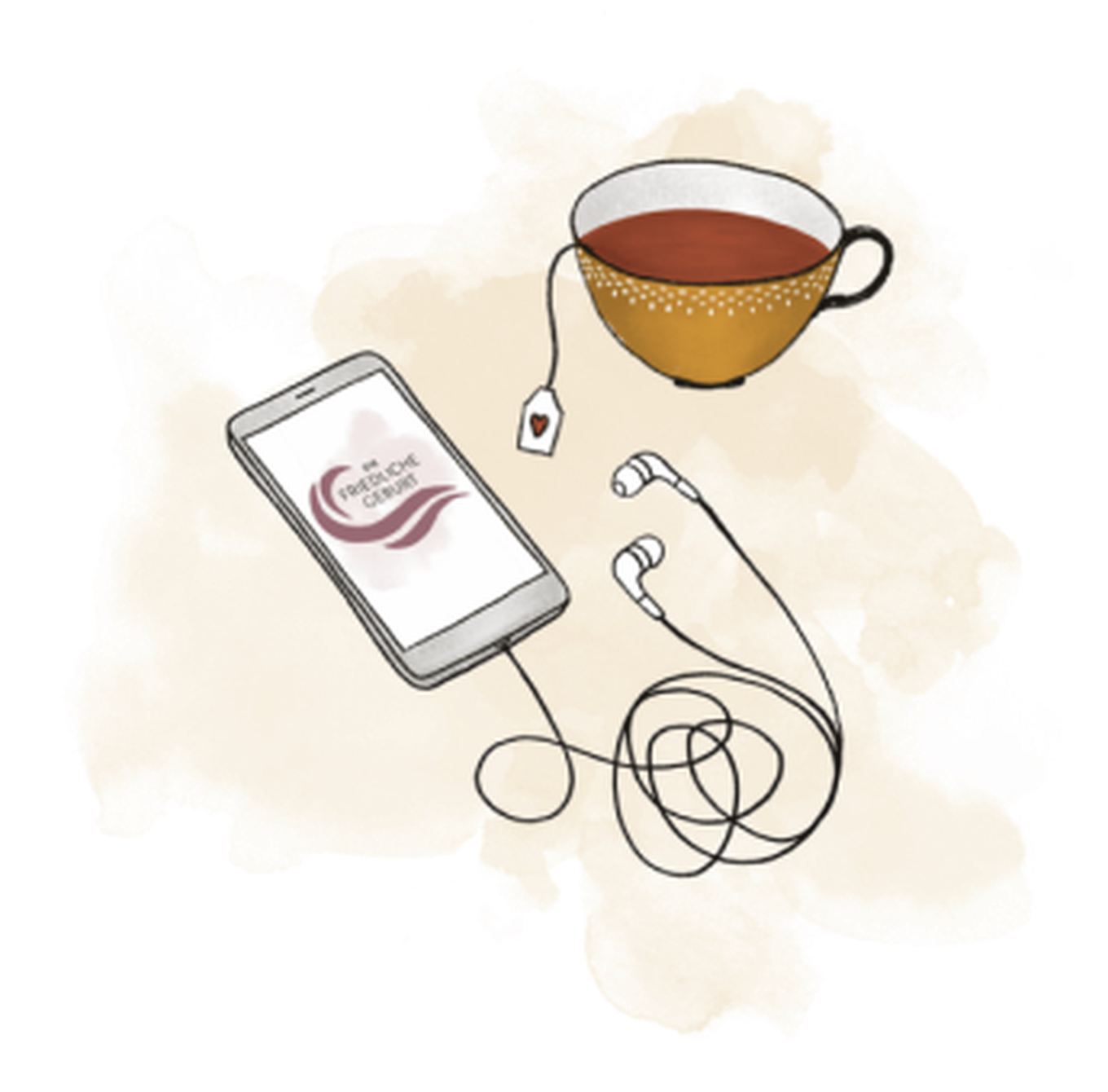 Illustration App "Die Friedliche Geburt"