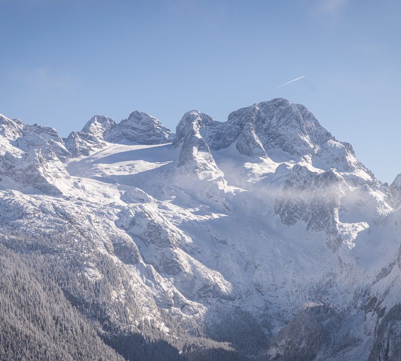 Blick auf Gletscher im Winter