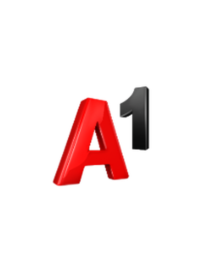 Glänzendes, rotes 3D-Buchstabe A und schwarze 3D-Ziffer 1.