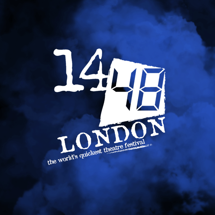 "1448 London: The world's quickest theatre festival" logo on a blue smoky background.