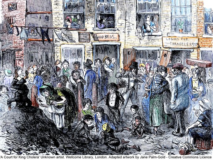 Artwork by Jane Palm Gold of London during the Cholera crisis