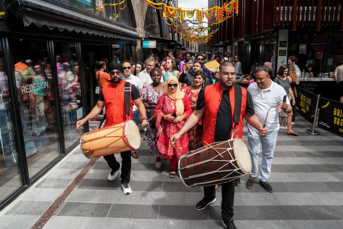 Group of individuals celebrating their culture in Camden Market
