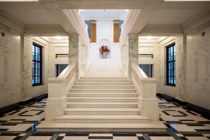 Stunning large marble staircase in a grand building