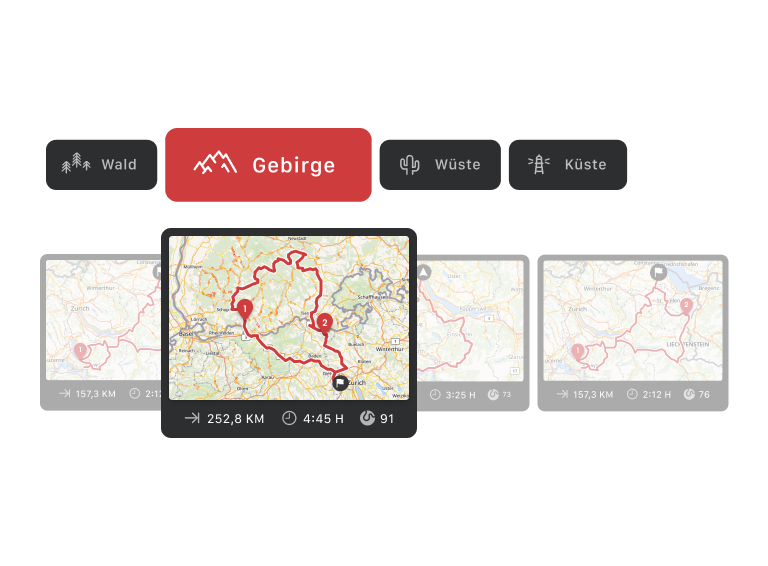 Wald, Gebirge, Wüste, Küste: Wähle die bevorzugte Umgebung deiner Motorradtour.