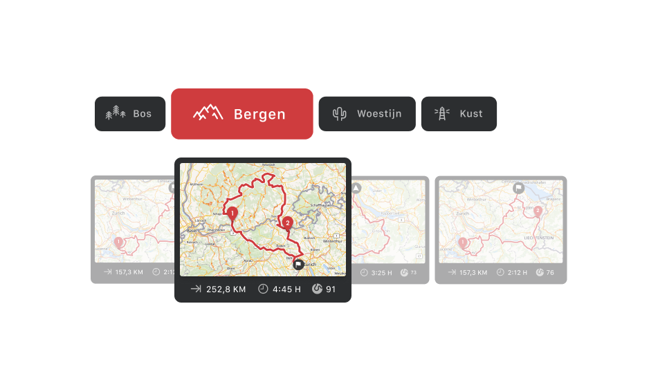 Bos, bergen, woestijn, kust: kies de omgeving die jij het liefst hebt voor je motorrit.
