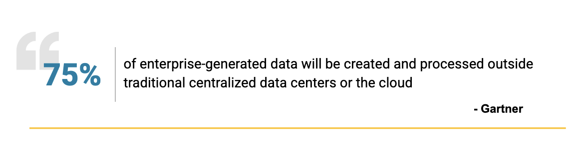 75% of enterprise-generated data will be created and processed outside traditional centralized data centers or the cloud.