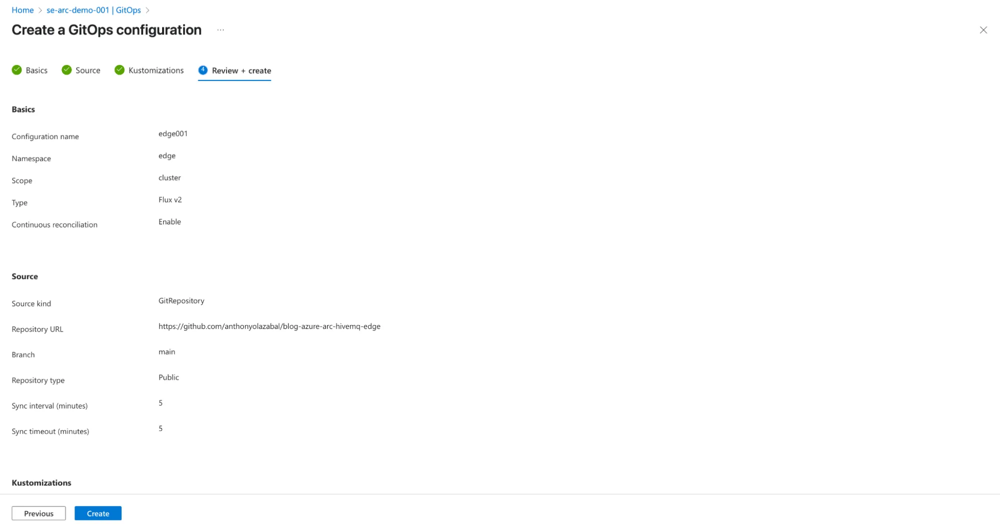 Creating a GitOps Configuration on Microsoft Azure Arc