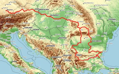 Ungefähre Route unserer Bulgarienreise per Bahn