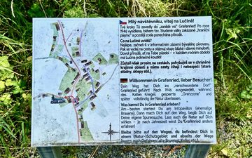 Übersichtskarte und Infotafel Grafenried / Lučina