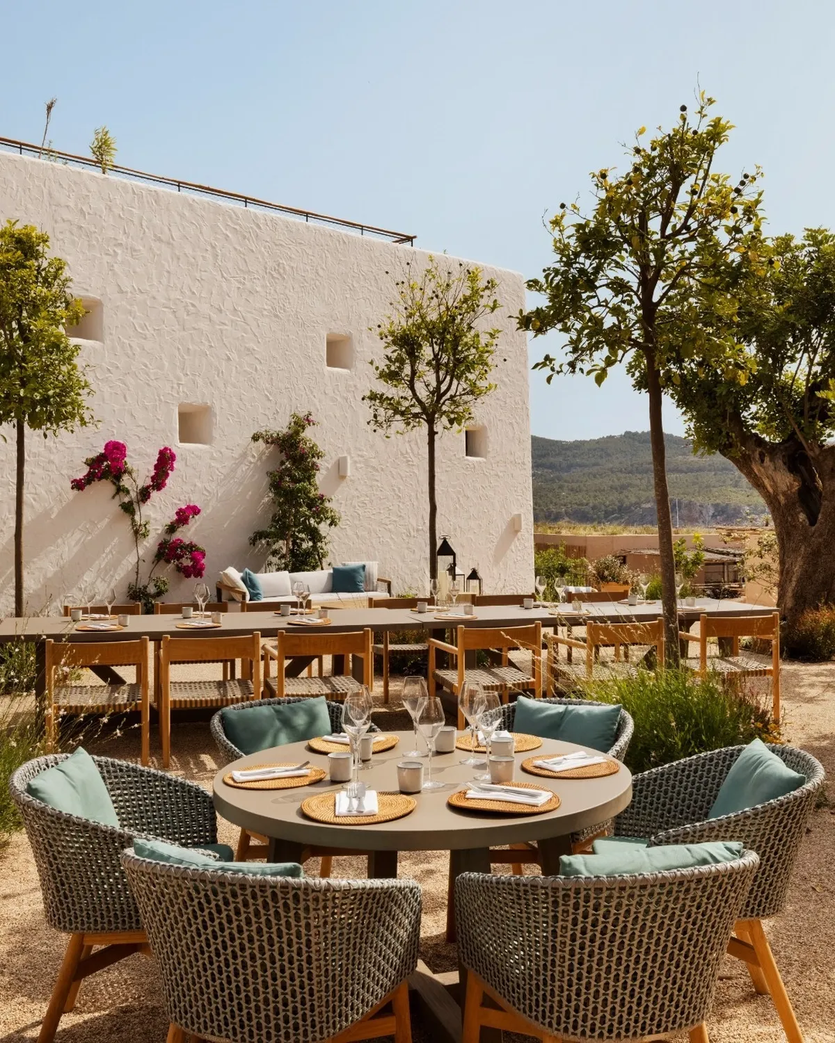 Outdoor restaurant The Orchard Six Senses Ibiza