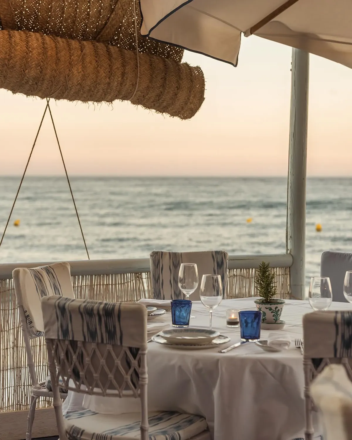 Outdoor restaurant MC Beach Marbella club hotel