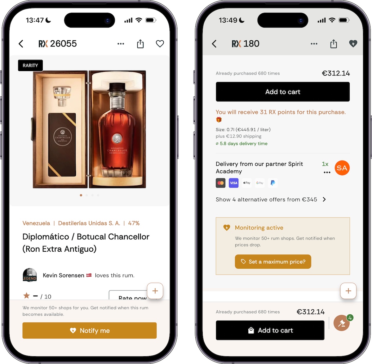 Get notified if the price drops to a specific value