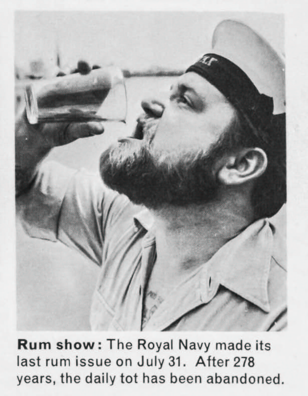 Sailir drinking his last official tot