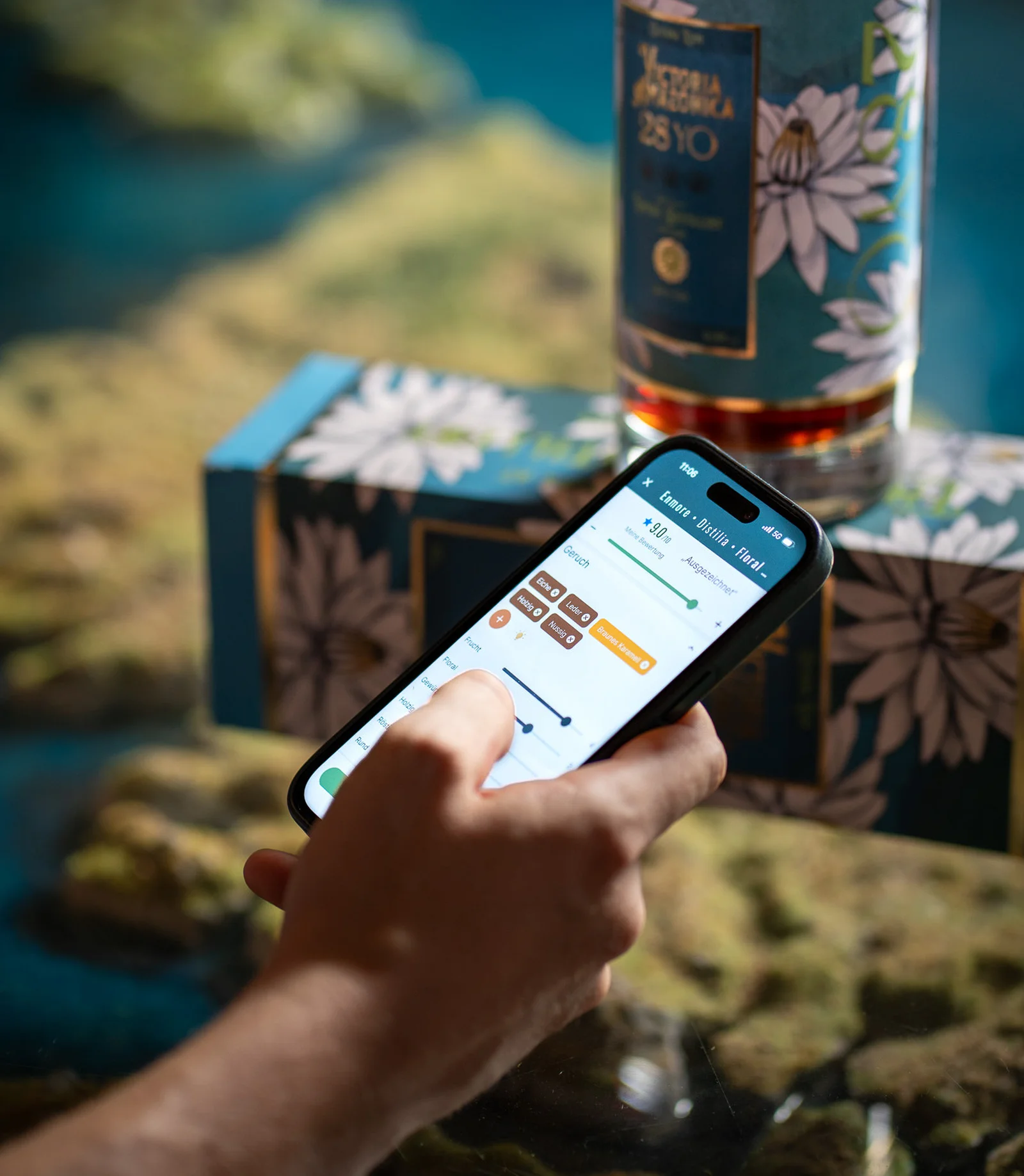 Checking in a review with the RumX App