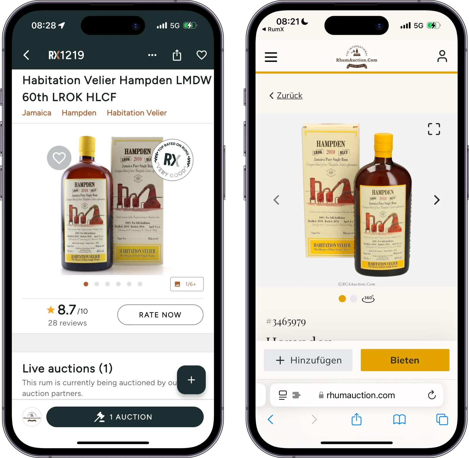 Demo von unserem Auktionspartner RhumAuction.com