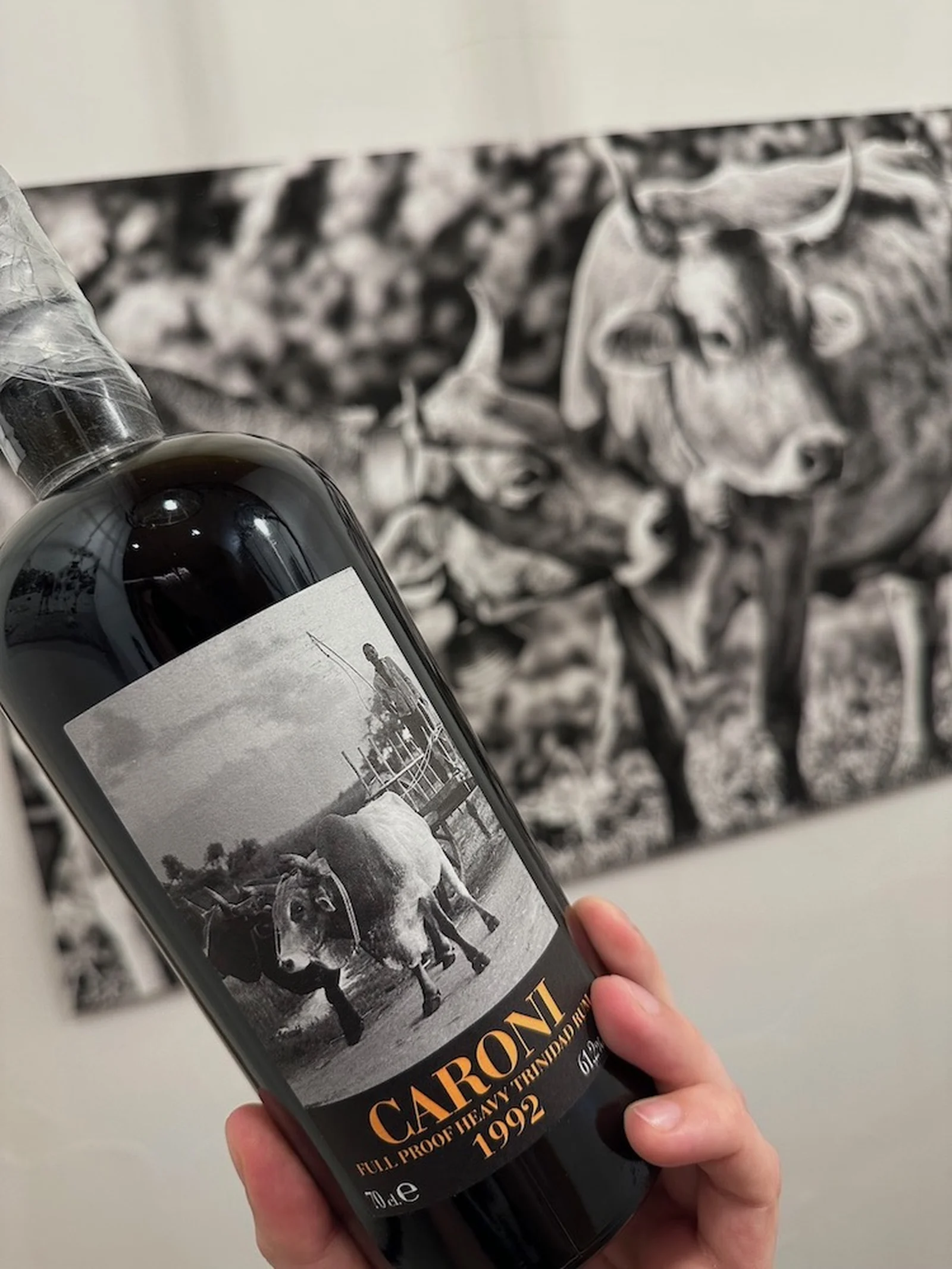 The famous ox-cart label of the 1992 vintage