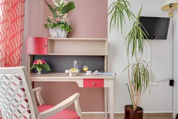 Bureau chambre Résidence Sainte-Eugénie à Le-Soler avec plante