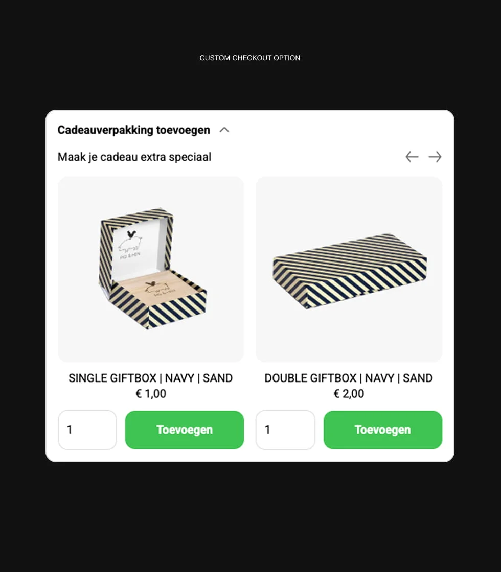 pig & hen checkout opties