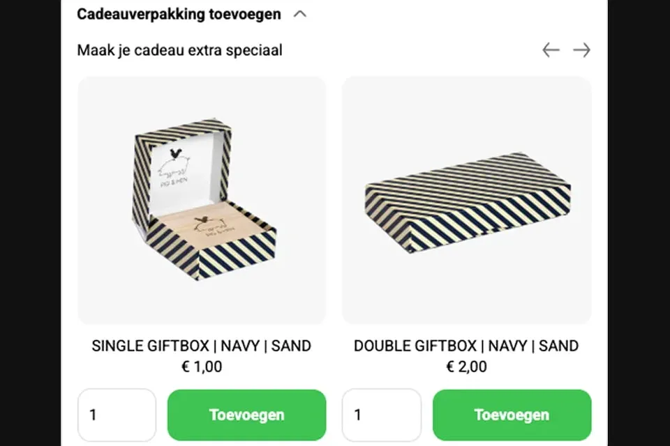 pig & hen checkout opties
