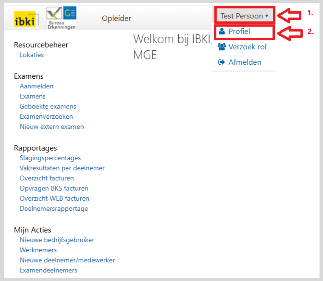 Screenshot 01 voor Mijn IBKI opleiders stappenplan om 2FA in te stellen