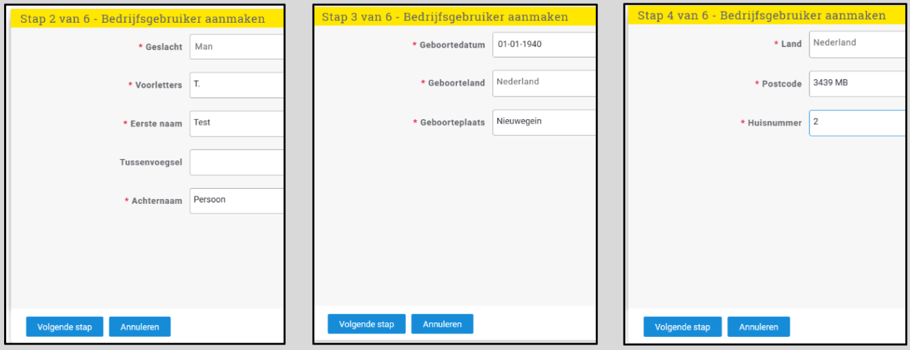 Screenshot van 3 MijnIBKI pagina's met een reeks aan persoonlijke formuliervelden uitgelicht