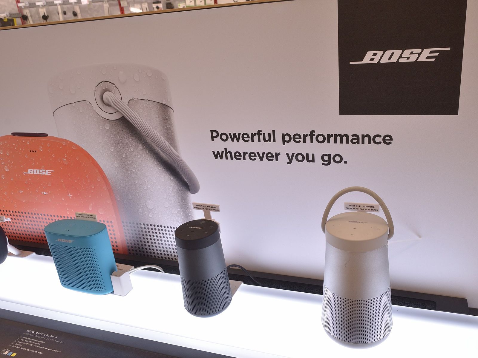 Bose products on shelves