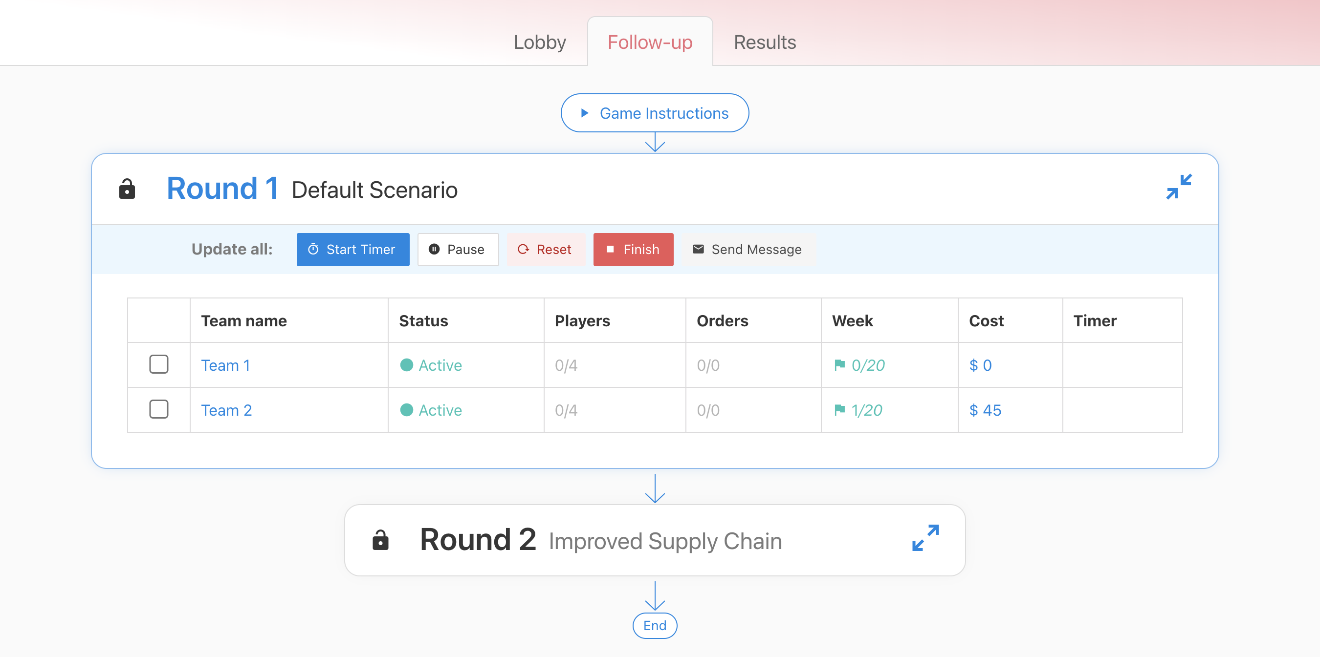 Session follow-up page