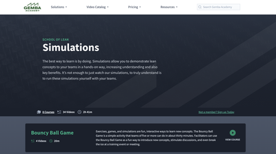 Gemba academy screenshot - Lean games comparison