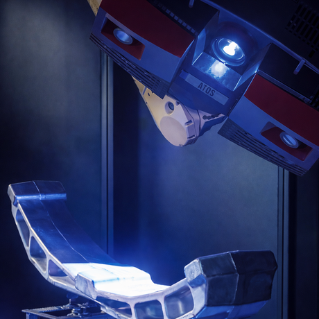 Automated optical inspection of a forged aerospace part, generating quality data for SPC analysis within a Cyber Physical System