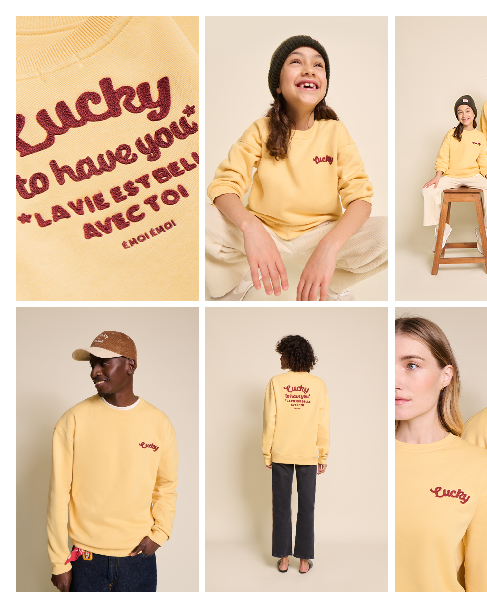 LOOKBOOK BONHEUR SWEAT LUCKY MOSAIQUE 1/2 DESK