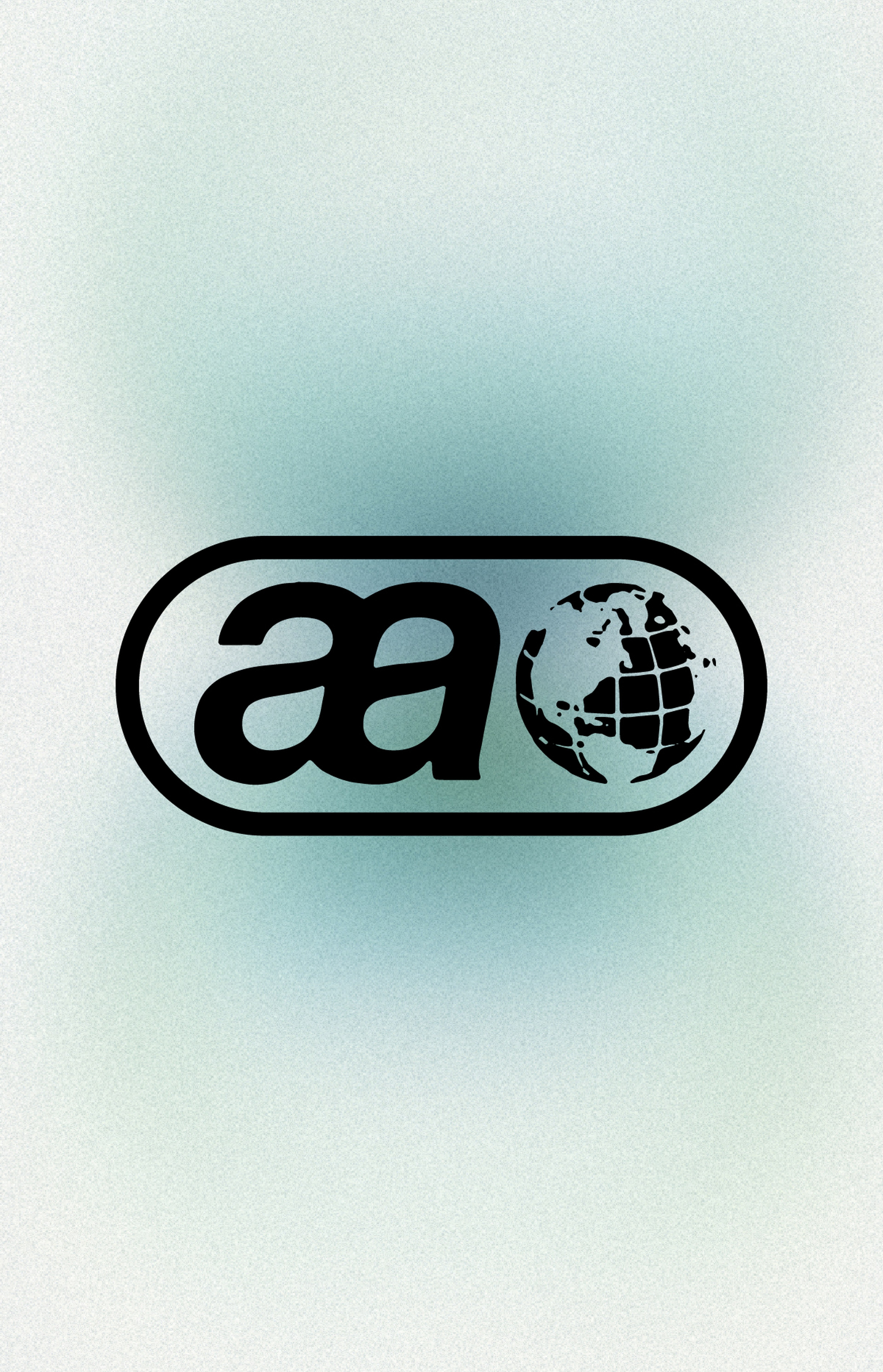 Stylized "aa" logo next to a globe icon, enclosed in an oval border on a gradient blue background.