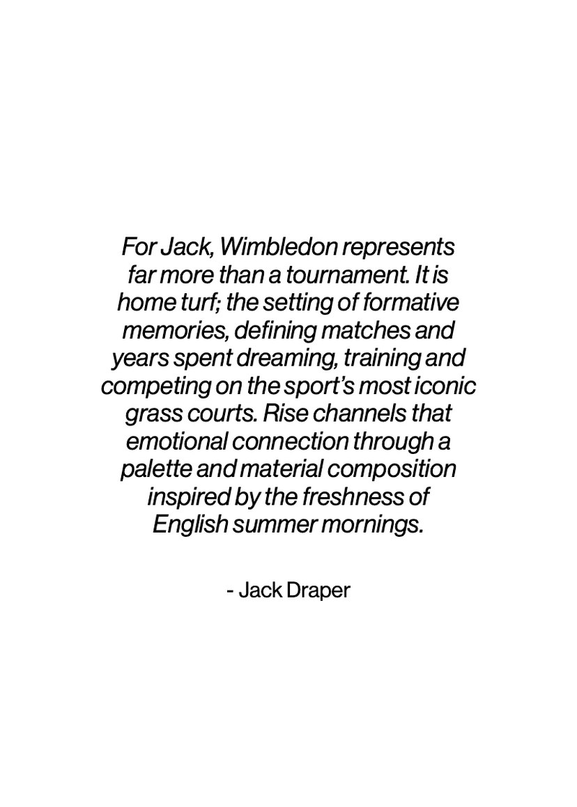 Text on a white background about Jack Draper's connection to Wimbledon, highlighting its significance, memories, and English summer inspiration.