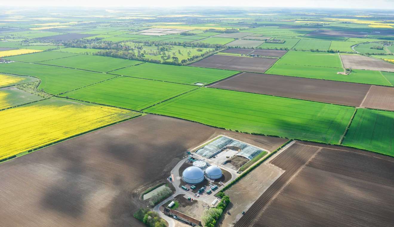 Aerial shot of Grange Farm Energy