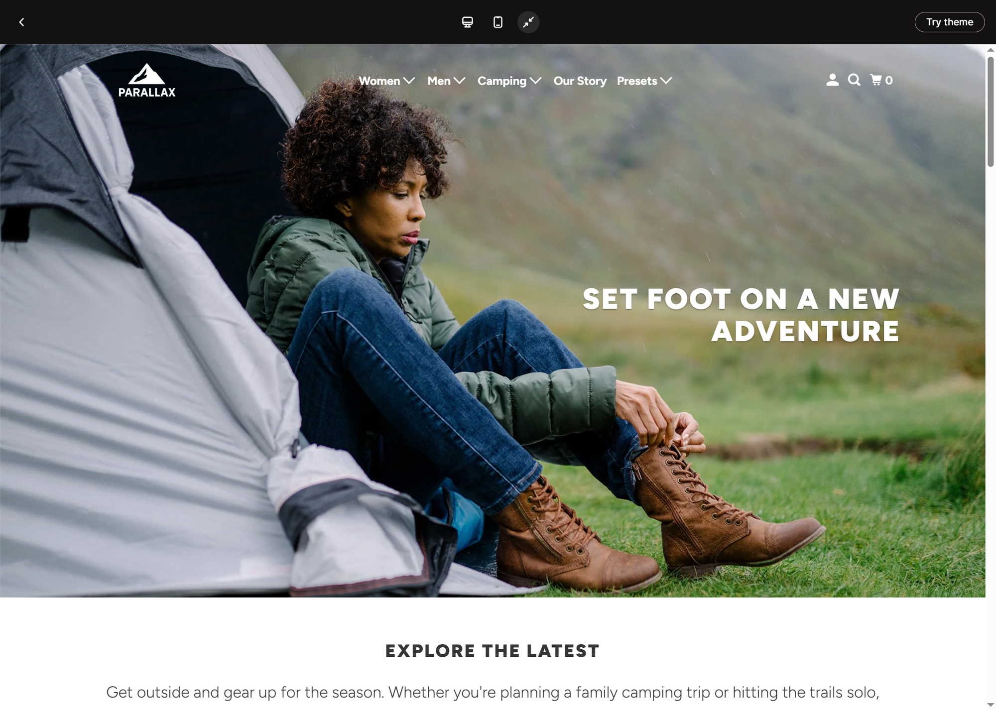 parallax shopify theme